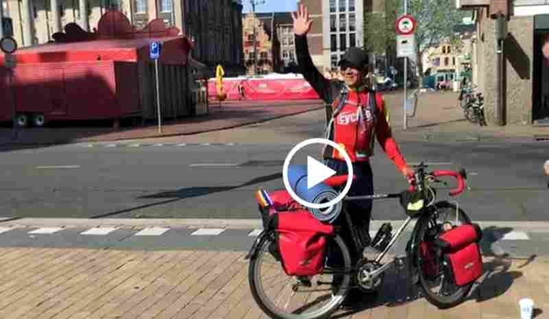 Ex-dakloze vertrokken voor immense fietstocht naar Lissabon voor het goede doel